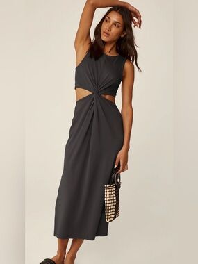 Beyond Yoga Around The World Front Twist Cutout Midi Dress - NWT
